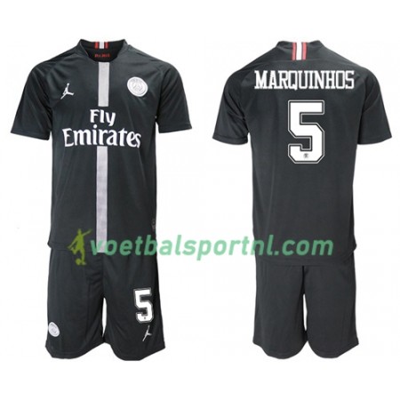 Paris Saint-Germain Marquinhos 5 Jodan Zwart Kind Third Tenue 2018-19